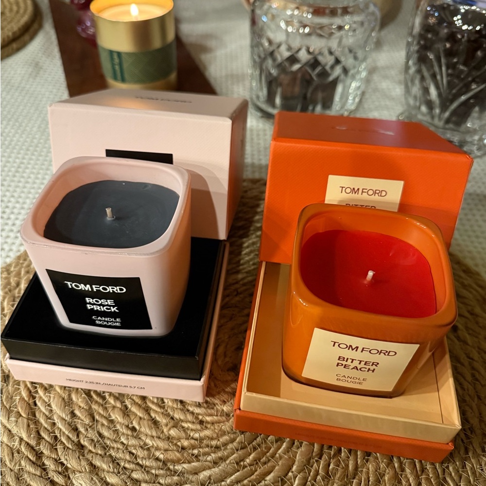 Tom Ford Rose Prick Pink and Bitter Peach Orange Candle Set - Picture 3 of 3